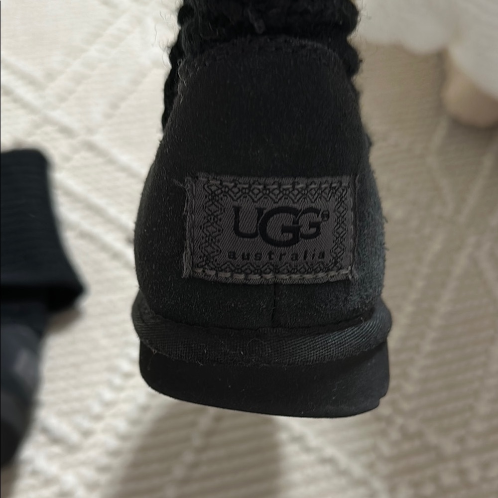 Black Knit UGG Button Boots - Picture 3 of 8